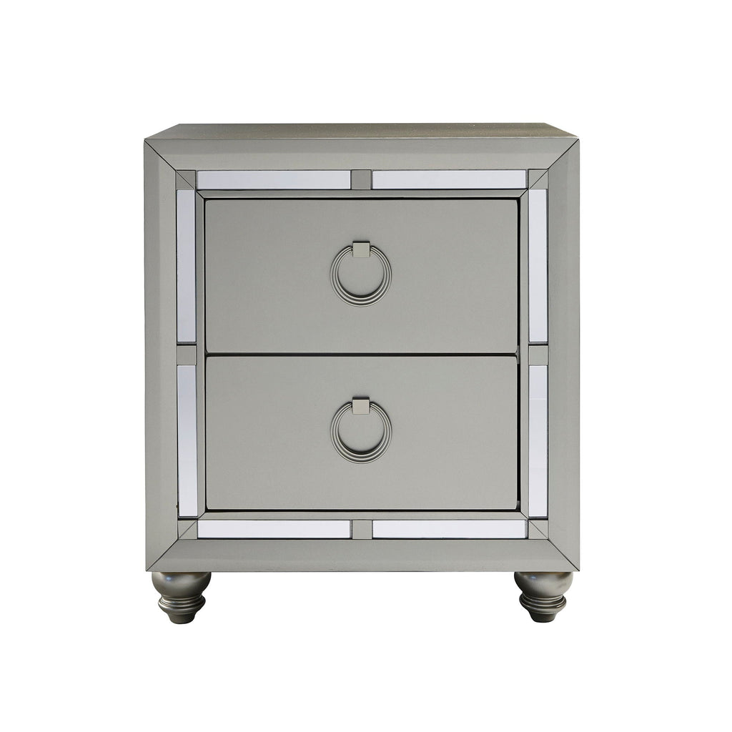 Chloe - Nightstand - Silver / Gray