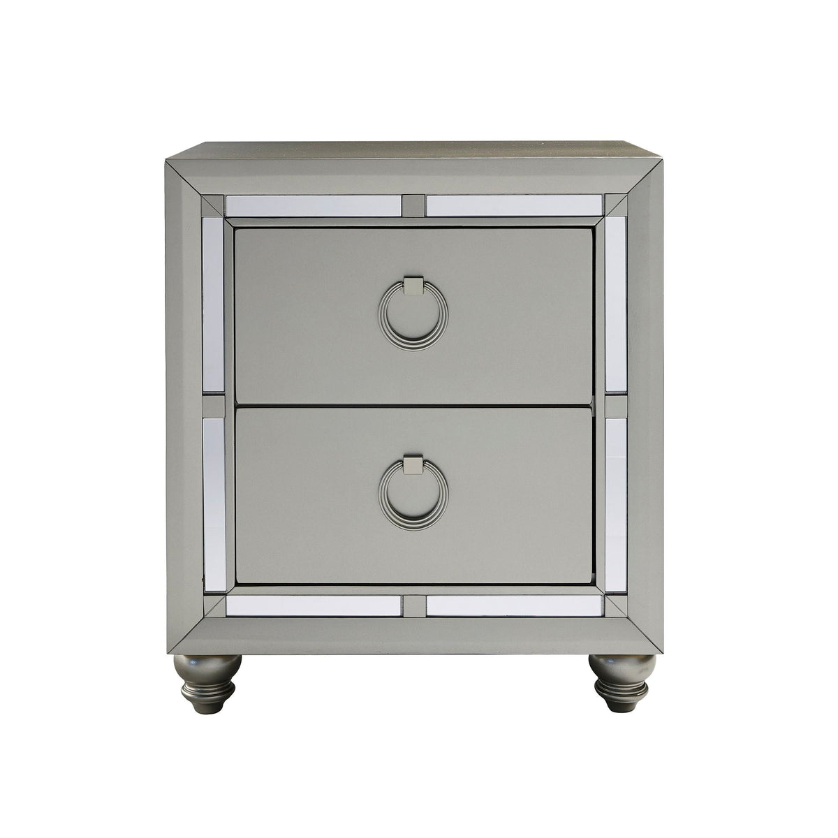 Chloe - Nightstand - Silver / Gray