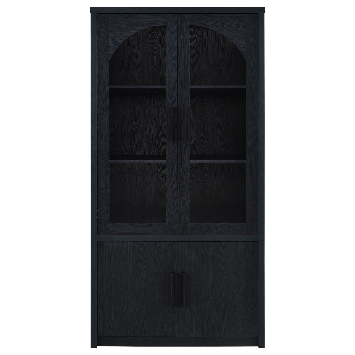 Riva 4-door Tall Accent Display Cabinet LED Lighting Black