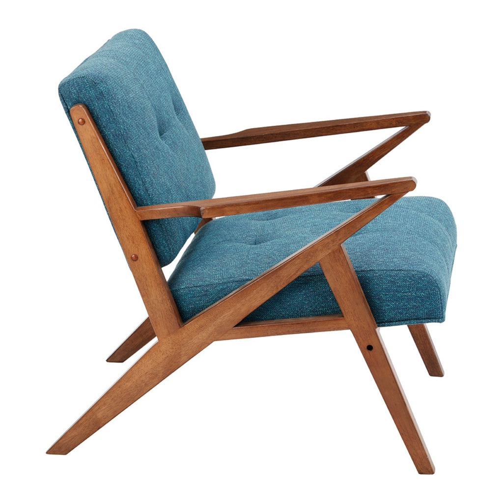 Lounge Chair With Tufted Upholstery And Solid Frame