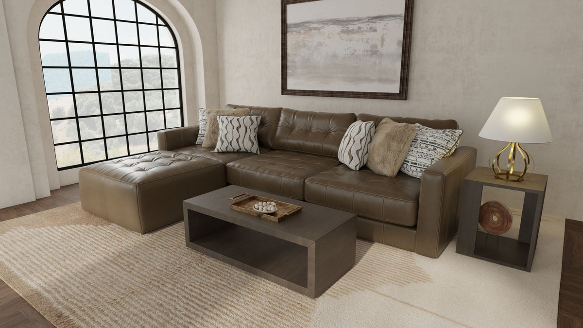 Siena - 4 Piece Modular Sectional With Cuddler Seat Cushions And Included Accent Pillows - Chocolate