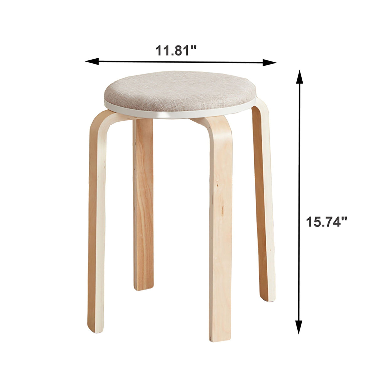 Stackable Round Backless Stools (Set of 4)