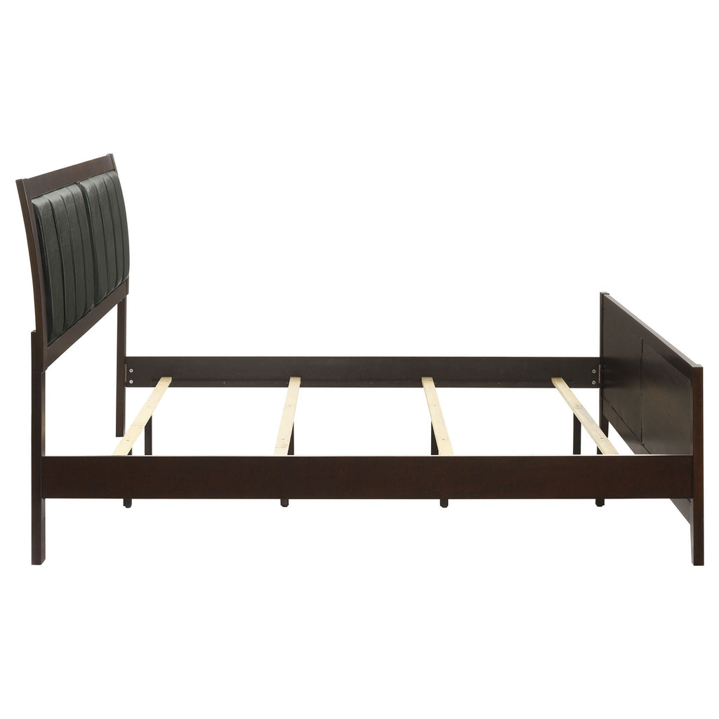 Carlton Wood Eastern King Panel Bed Cappuccino
