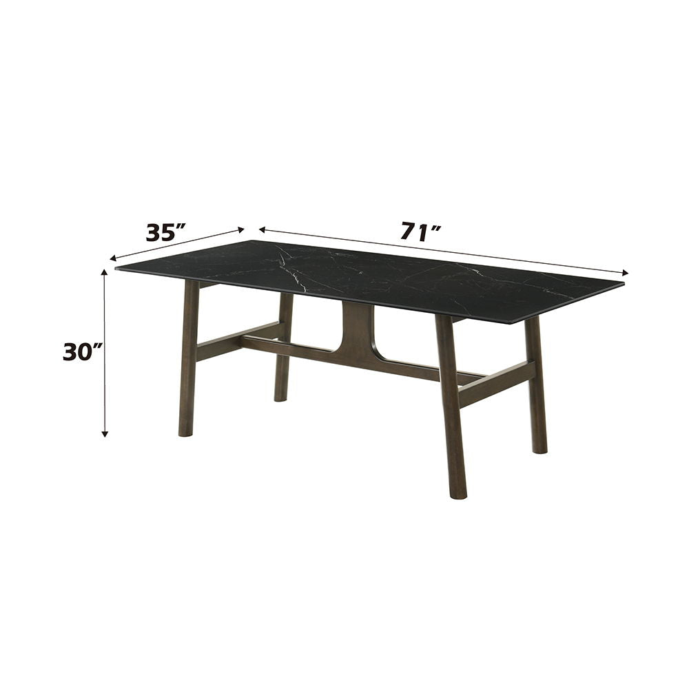 Destin - Dining Table - Sintered Stone & Walnut
