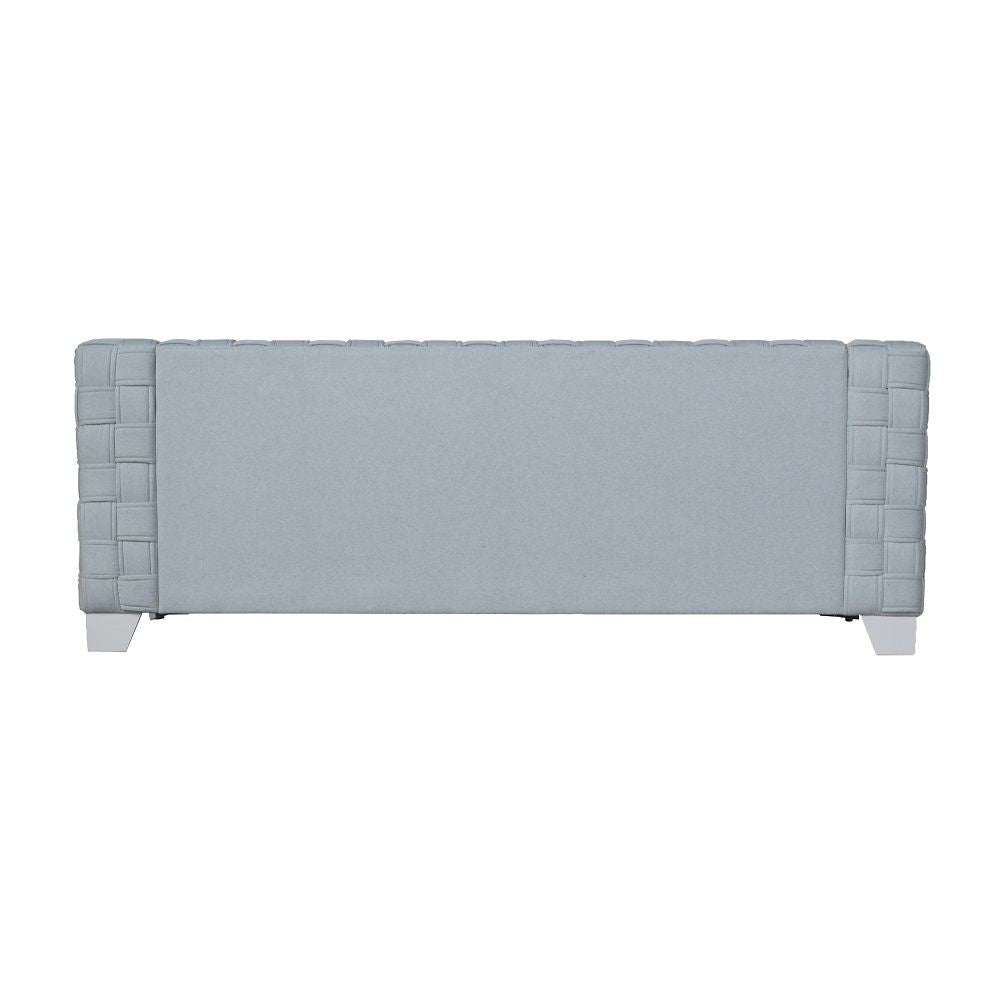 Saree - Sofa - Light Teal Chenille & White