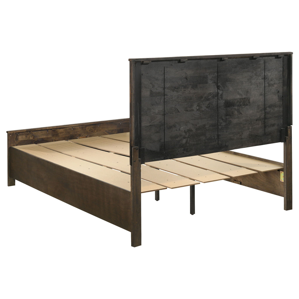 Woodmont Wood Queen Storage Panel Bed Rustic Golden Brown