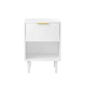 Nightstand With 1 Drawer And Open Shelf - White