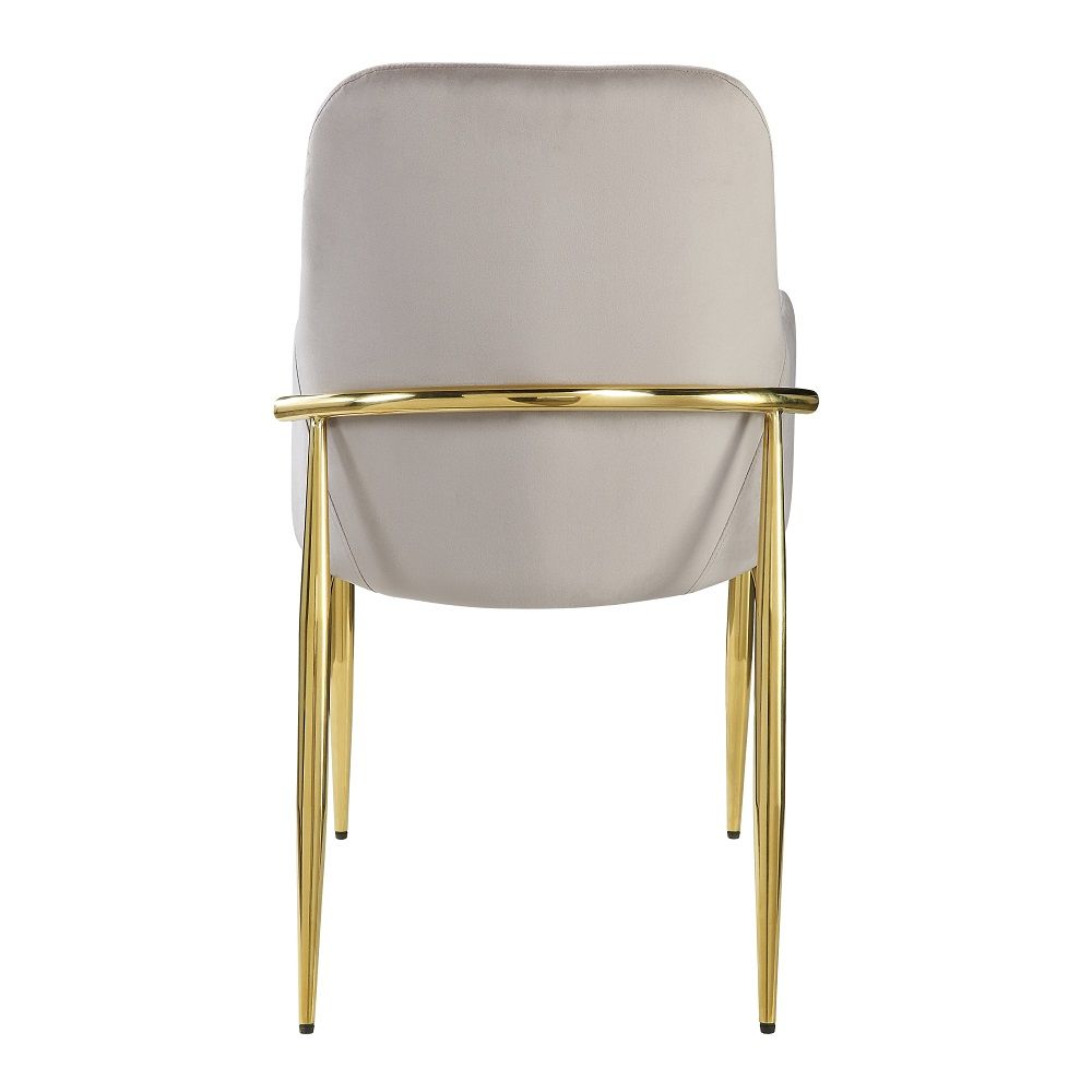 Barnard - Side Chair (Set of 2) - Gray Velvet & Mirrored Gold