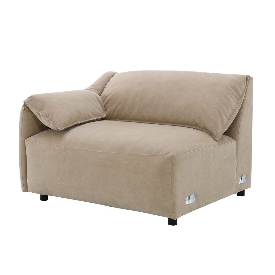 Veata - Sectional Sofa - Light Brown Suede