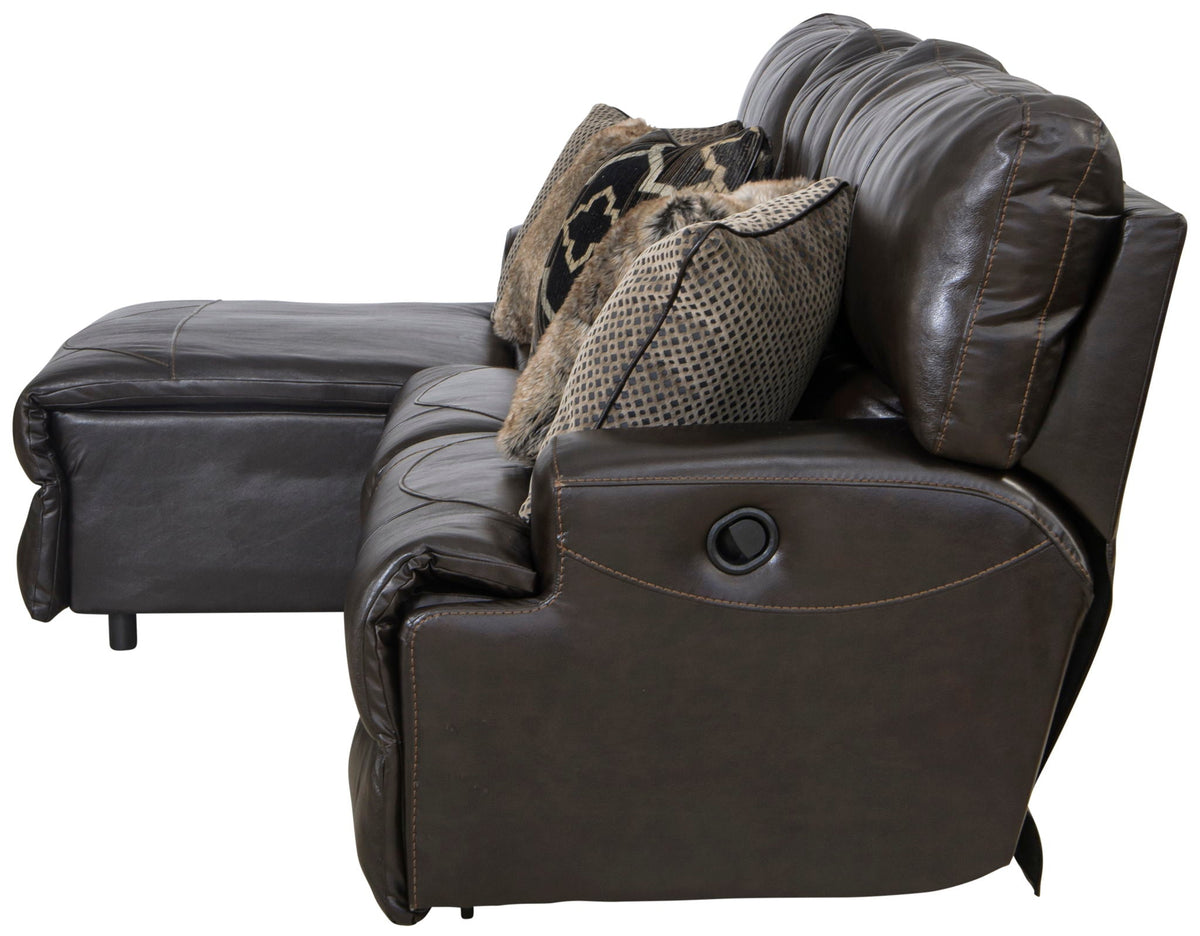 Como - 3 Piece Italian Leather Match Reclining Sectional