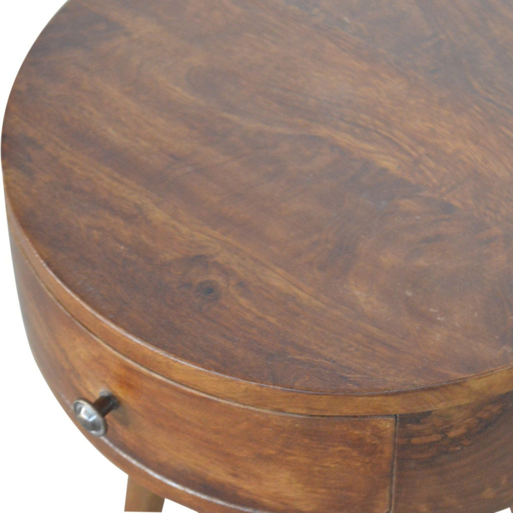Nordic Chestnut Circular Nightstand