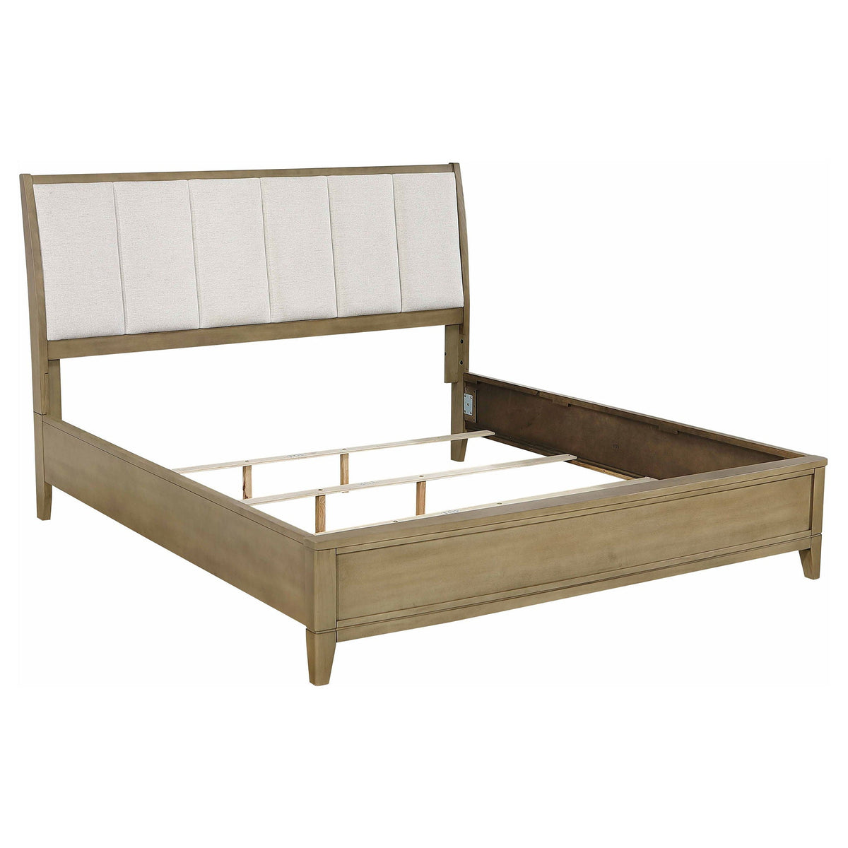 Granada Upholstered Eastern King Panel Bed Natural Pine