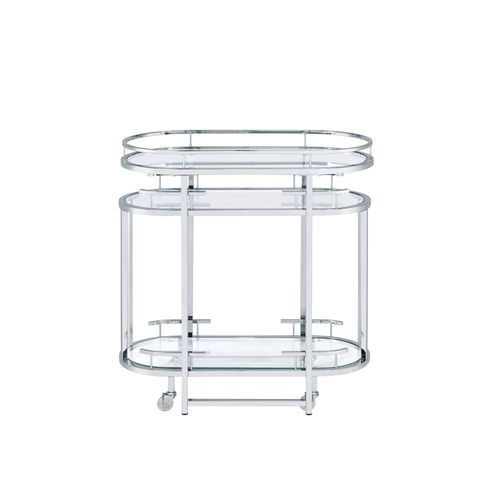 Piffo - Serving Cart Set - Clear Glass & Chrome
