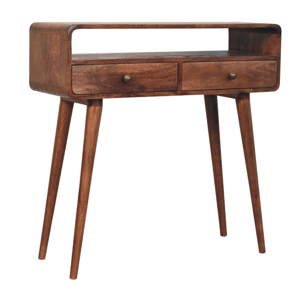 Solid Wood Curved Console Table