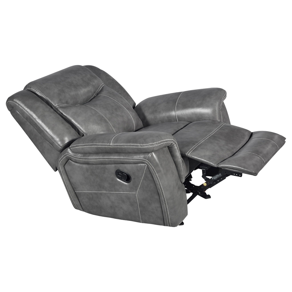 Encino - Upholstered Padded Arm Glider Recliner - Gray