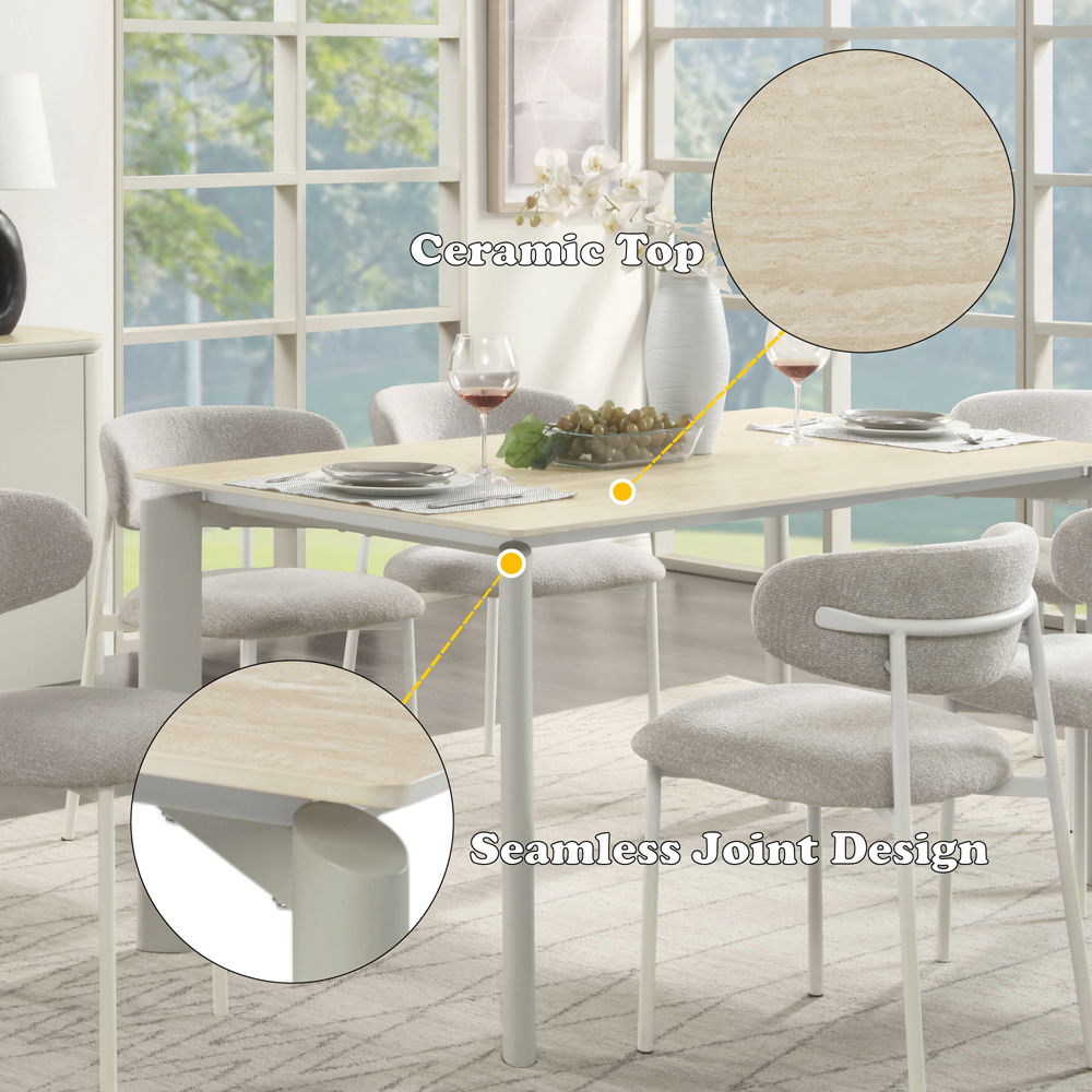 Ingram - Dining Table - Sintered Stone & Light Gray