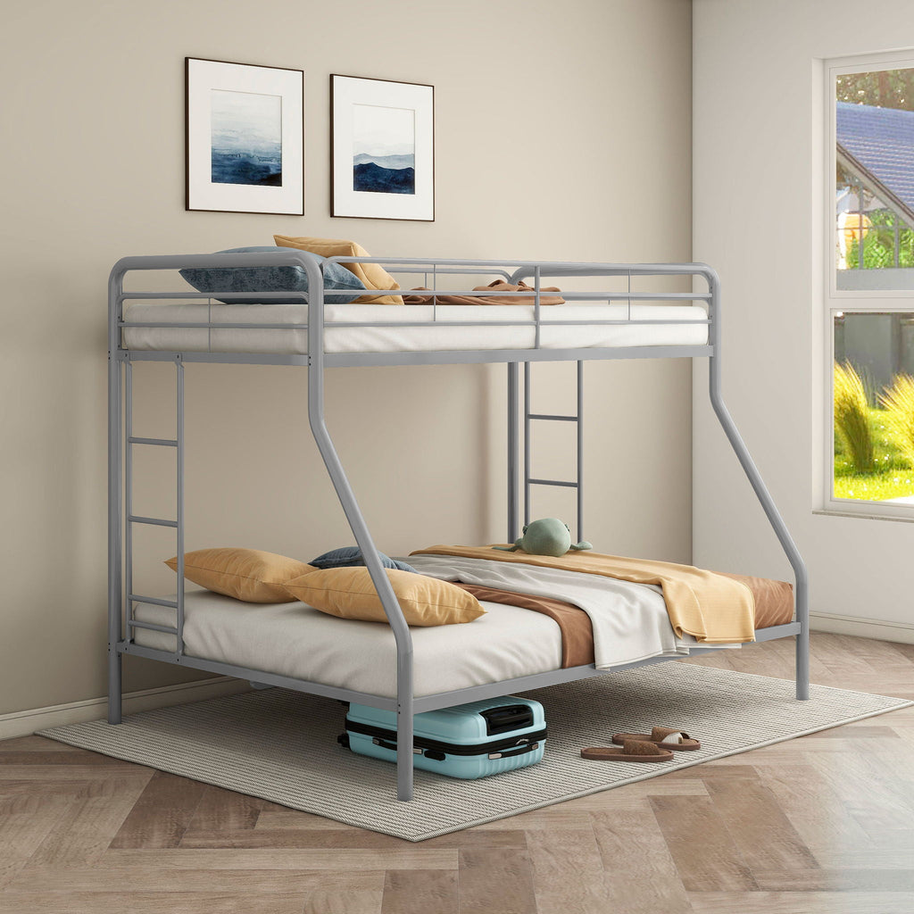 Carson Metal Twin Over Full Bunk Bed Glossy Silver