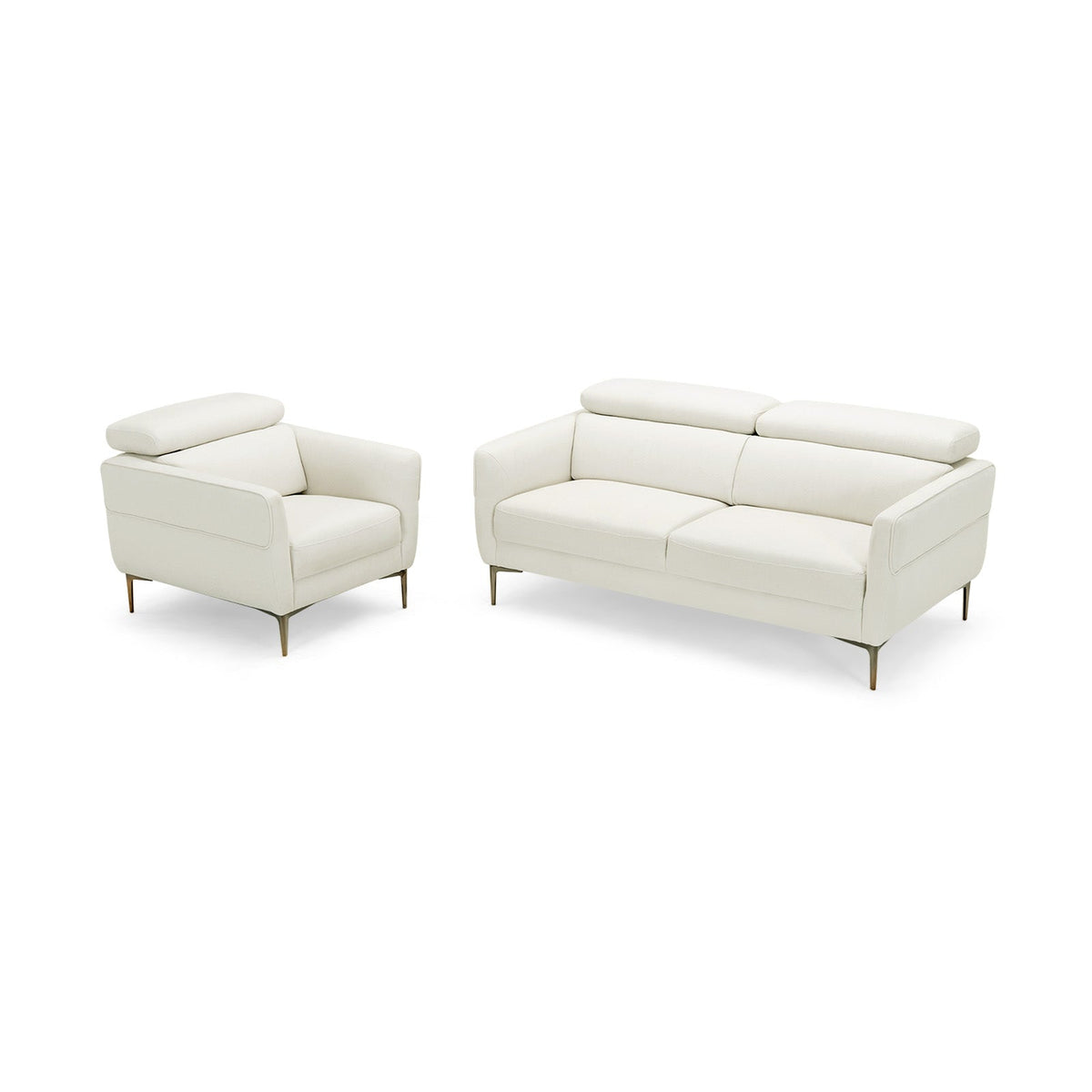 Modern Upholstered Single Sofa with Adjustable Headrest