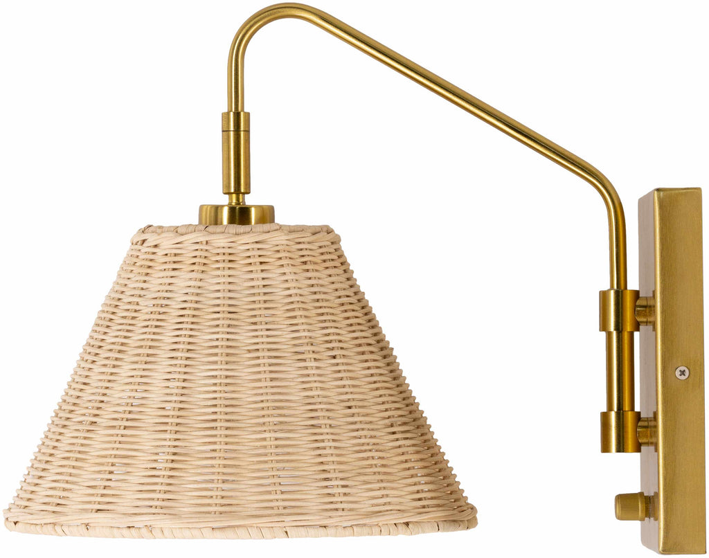 Gabas Gold Iron Rattan Wall Sconces