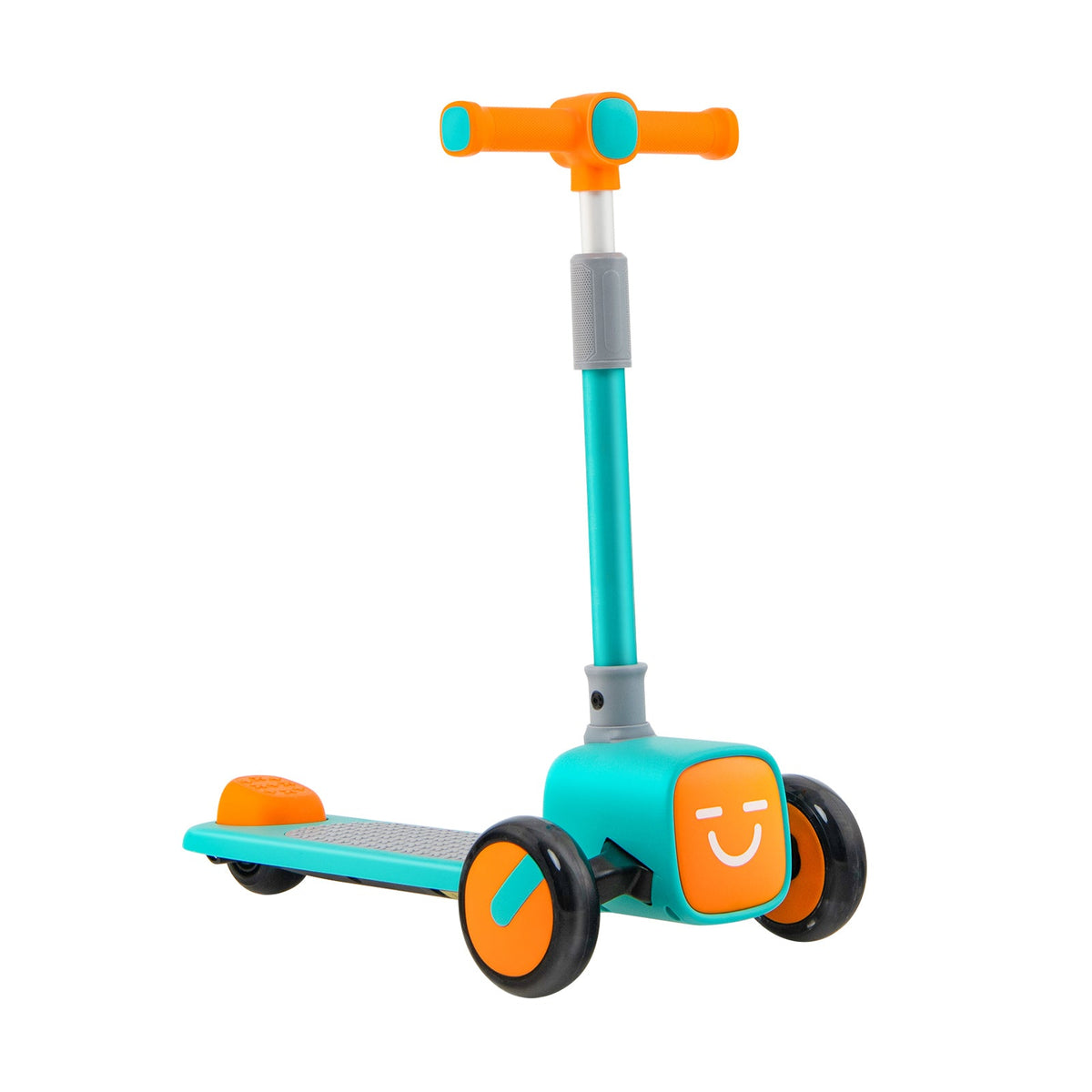 Folding Adjustable Kids Toy Scooter with LED Flashing Wheels Horn 4 Emoji Covers
