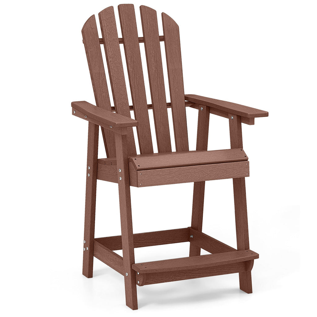HDPE Patio Chair with Armrest and Footrest for Indoor Outdoor