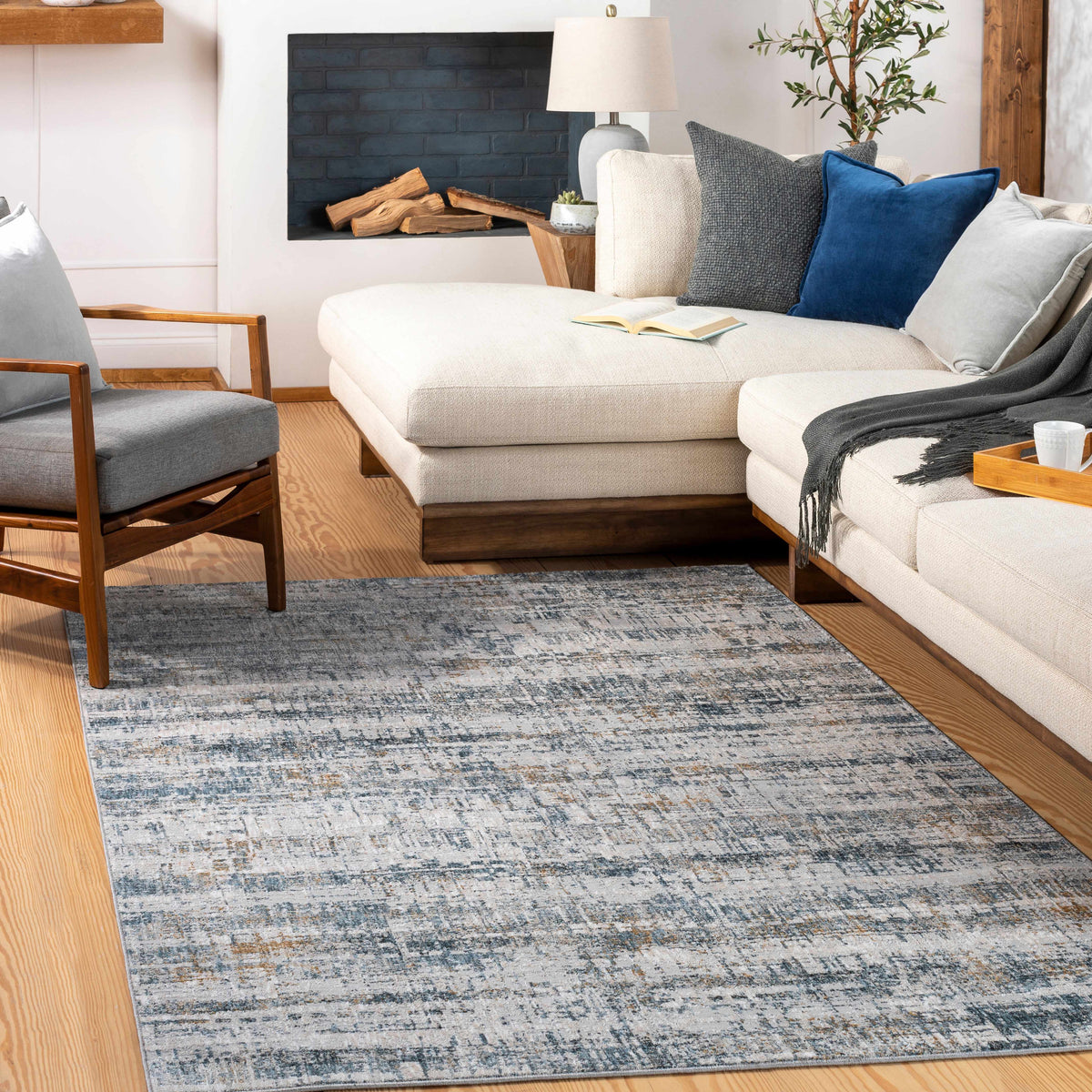 Hughesdale Distorted Lines Luxe Area Rug