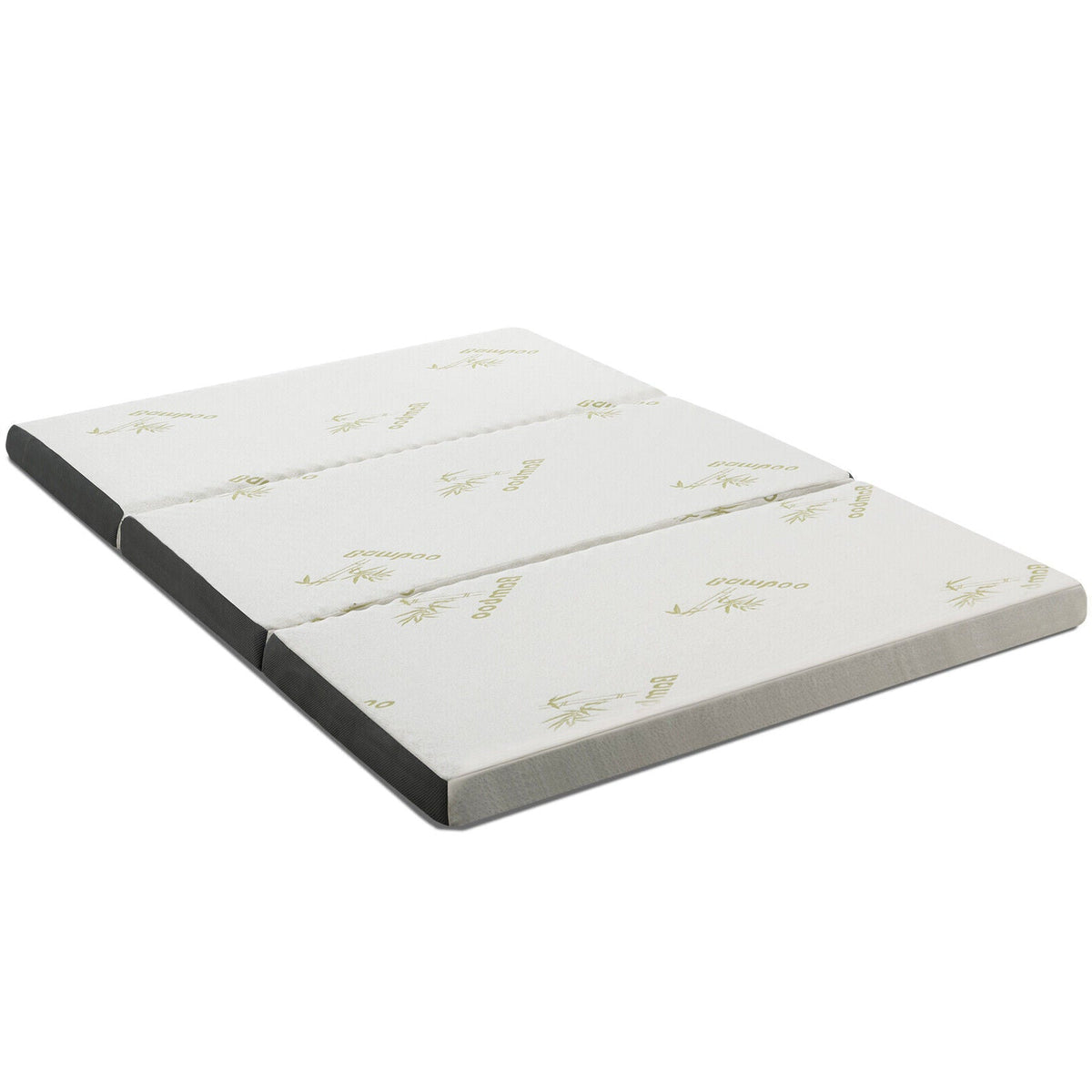 Portable Tri-fold Memory Foam Floor Mattress Topper Portable with Carrying Bag