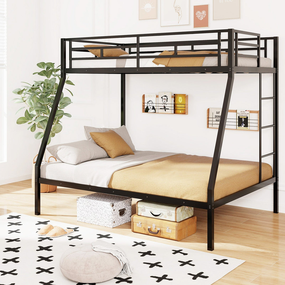 Space-saving Metal Slatted Bed Frame for Teens and Adults Noise-free No Box Spring Needed
