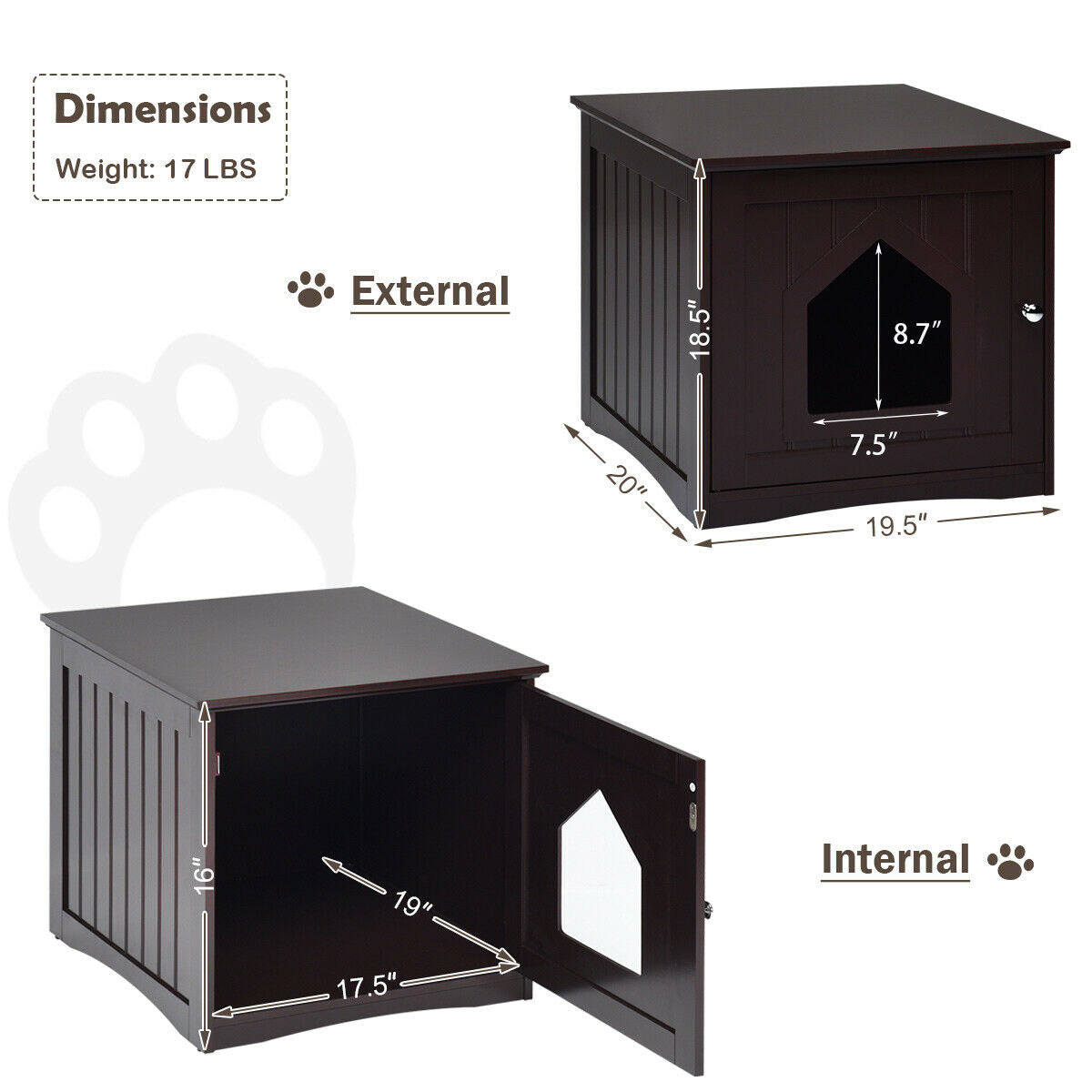 Sidetable Nightstand Weatherproof Multi-function Cat House