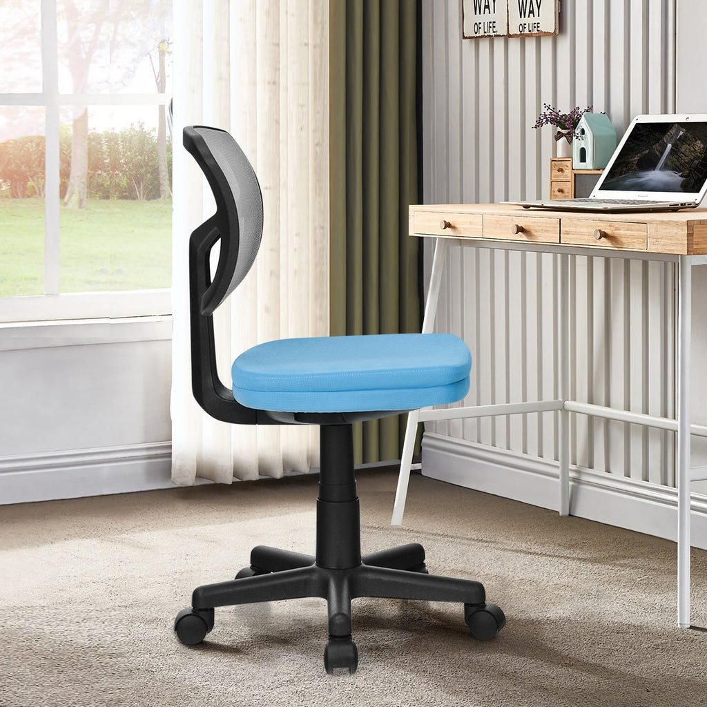 Armless Computer Chair with Height Adjustment and Breathable Mesh for Home Office