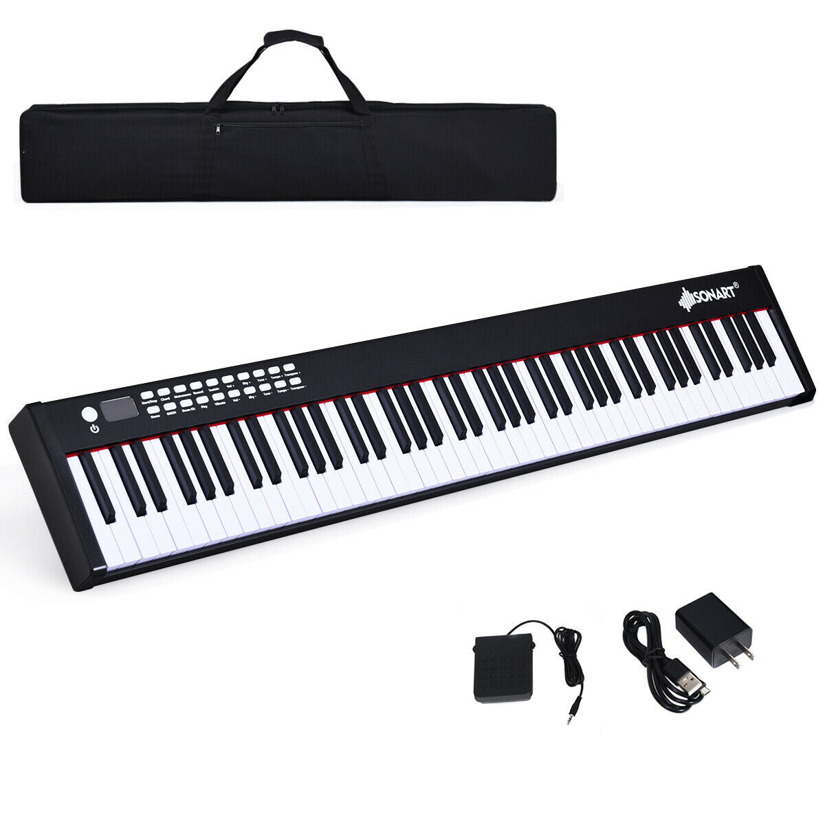 88-Key Portable Full-Size Semi-weighted Digital Piano Keyboard