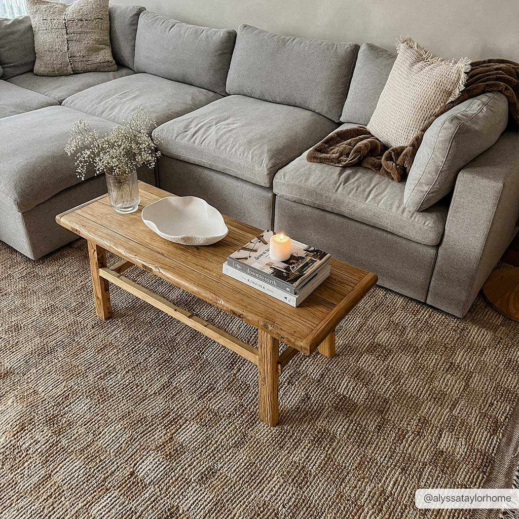 Ionut Checkered Jute Area Rug
