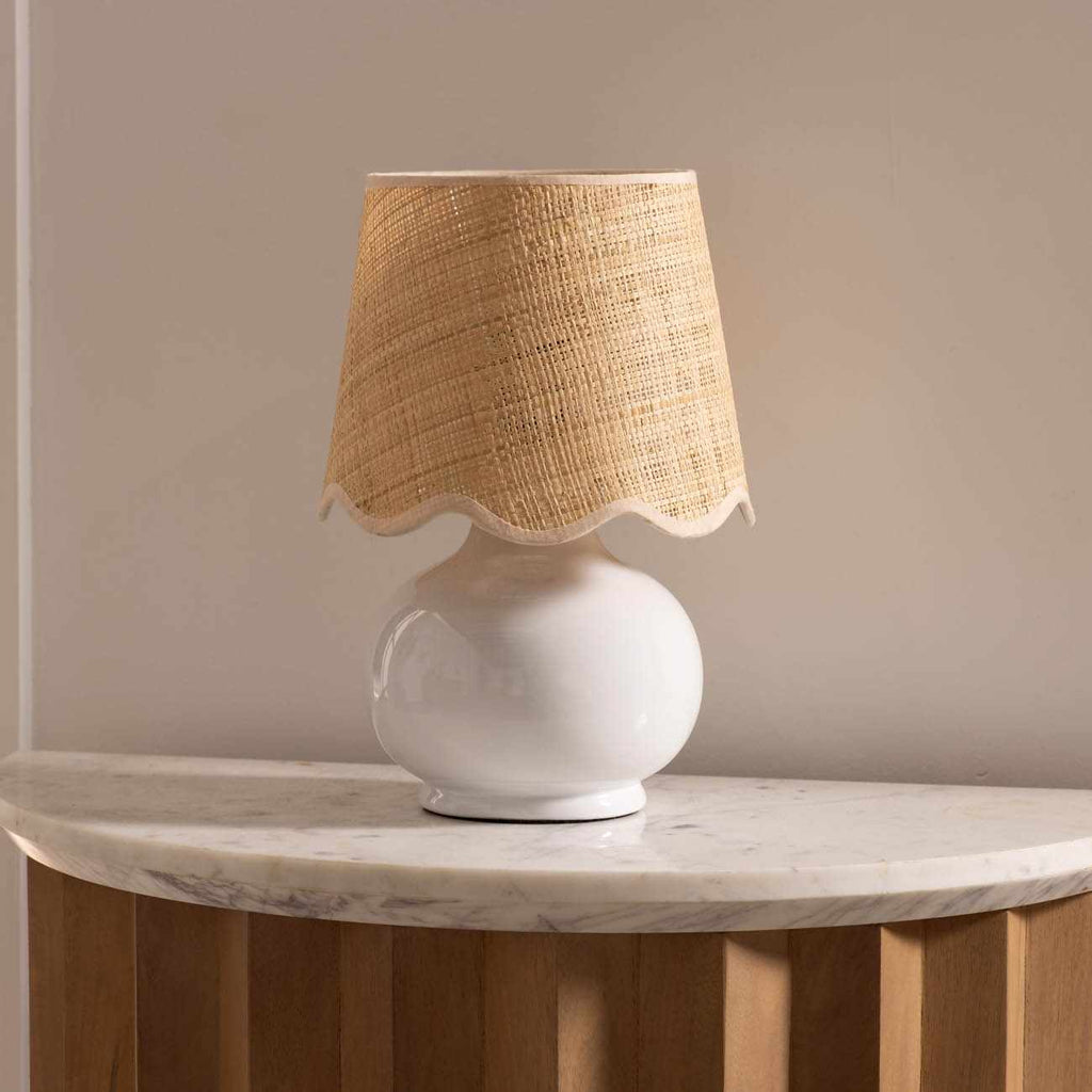 Logale White Solid Ceramic Table Lamp