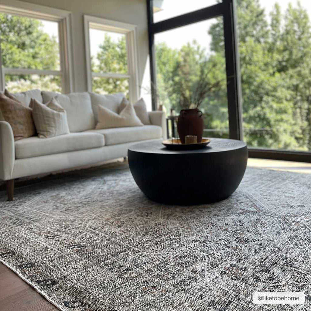 Barny Beige Flat Pile Washable Rug