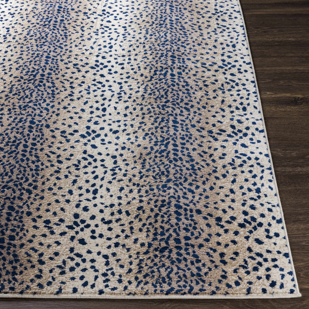 Pointblank Tan & Navy Leopard Print Area Rug