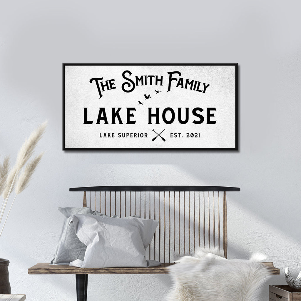 Rustic Family Lake House Sign