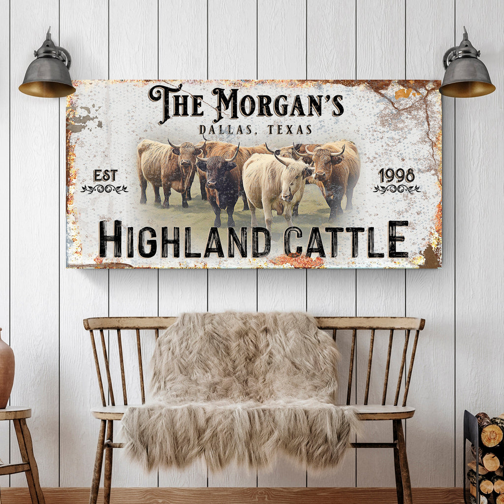 Personalized Highland Cattle Sign III