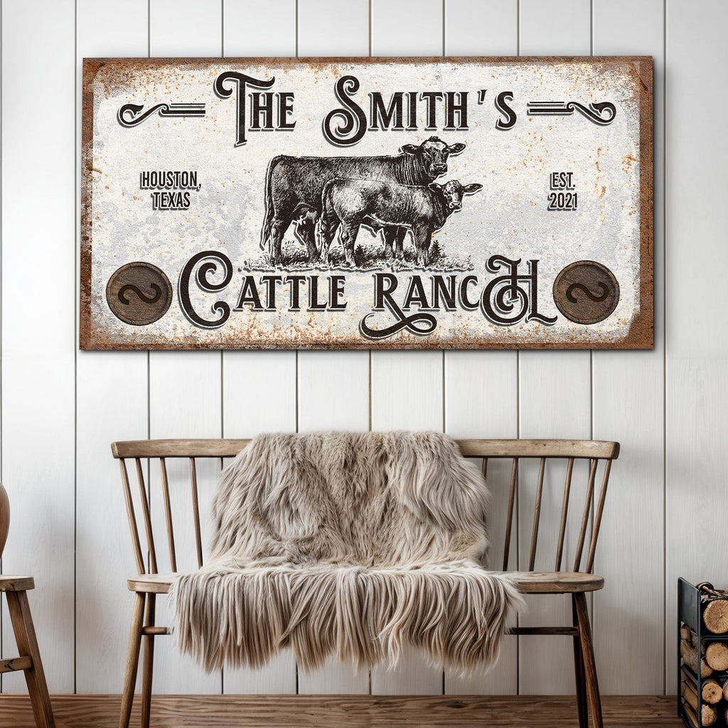 Branded Cattle Ranch Sign IV