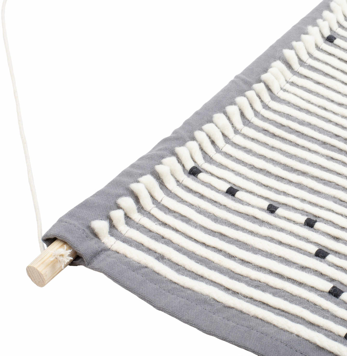 Mansura Gray and White Patterned Wall Hanging
