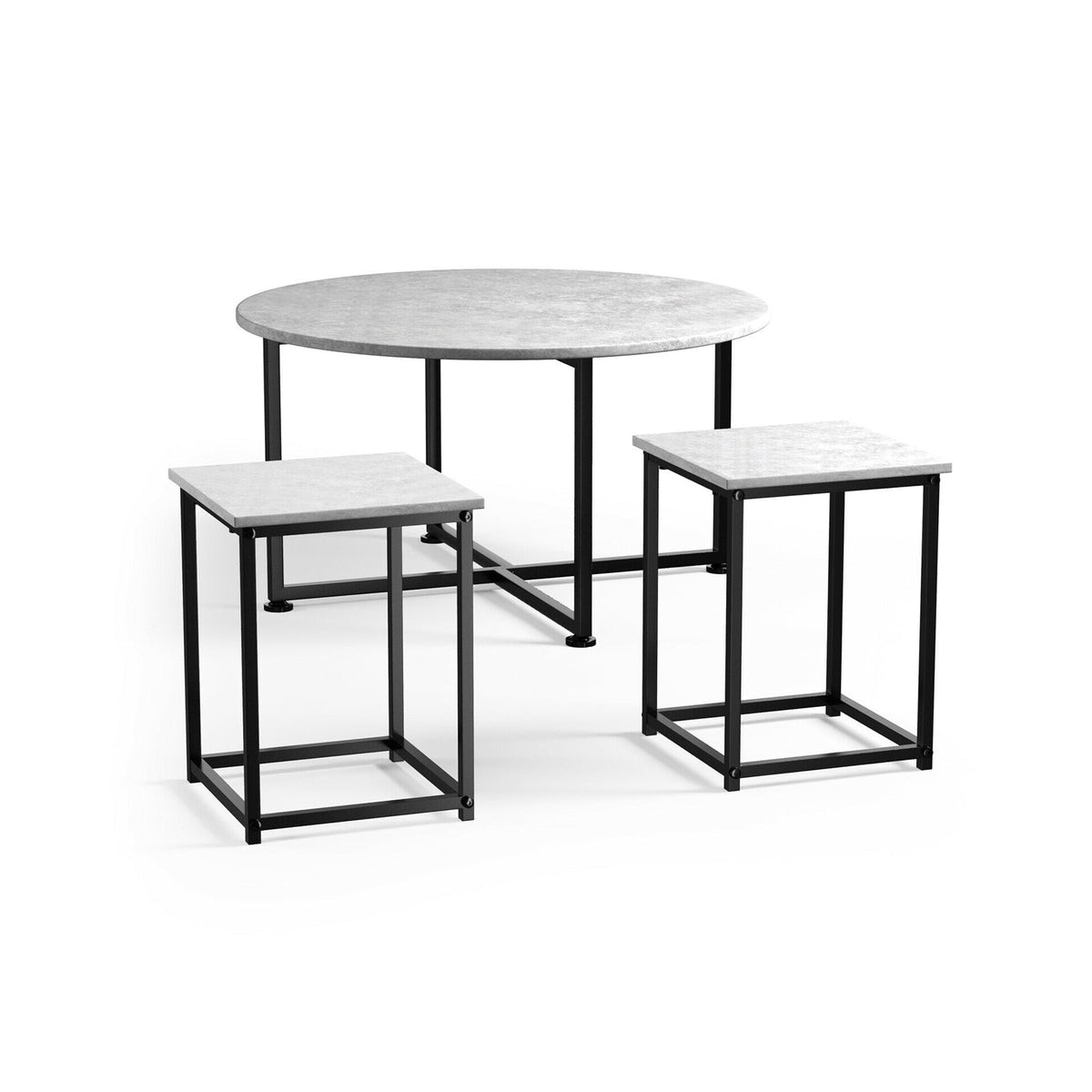 3-Piece Modern Faux Marble Coffee Table Set for Living Room