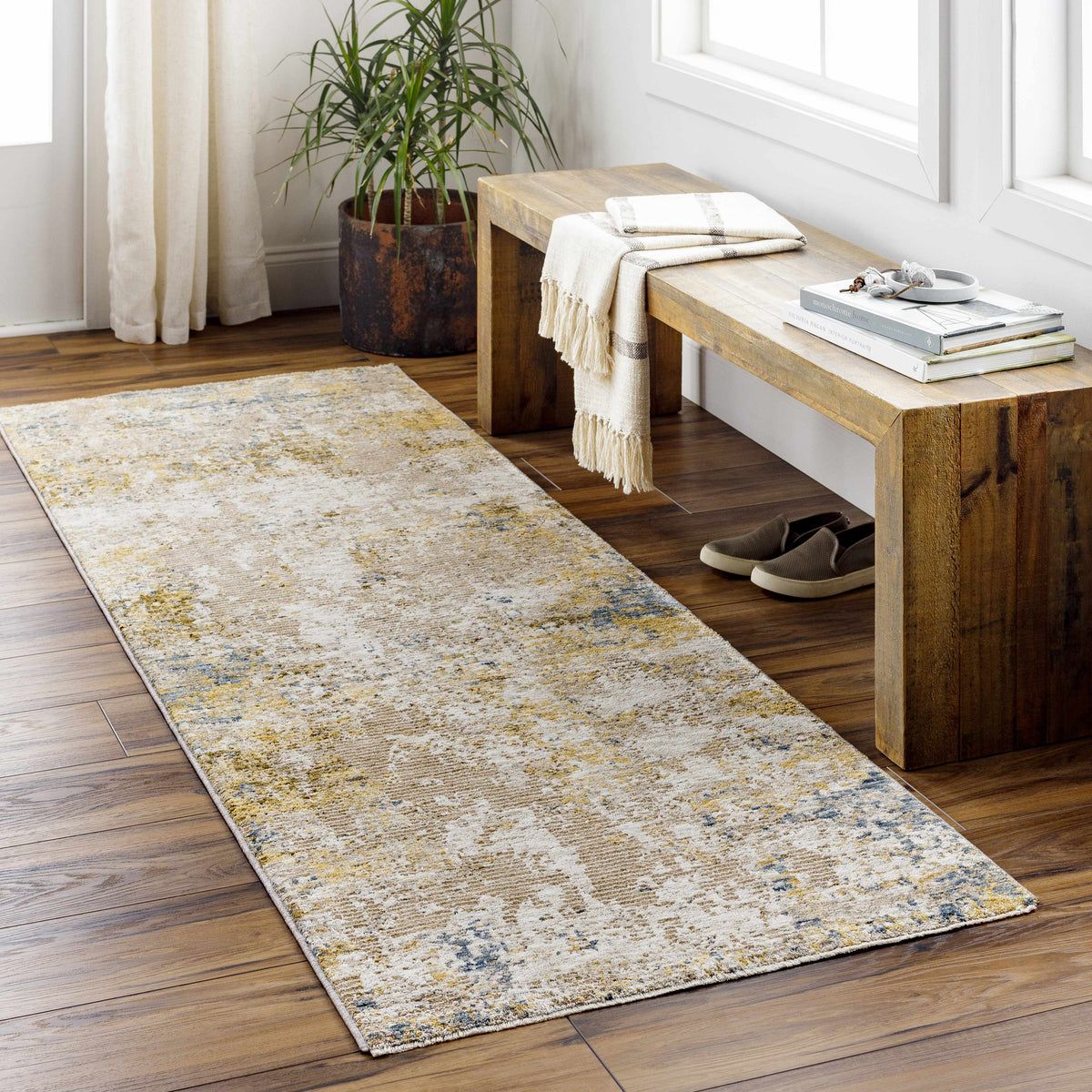 Meads Abstract Mustard Luxe Rug
