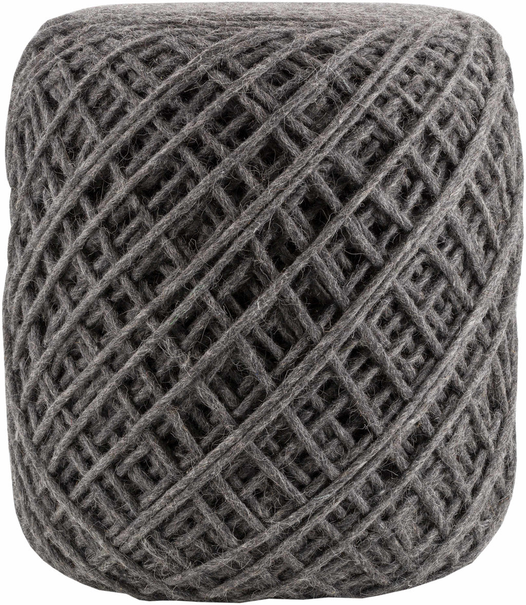 Moapa Charcoal Wool Pouf