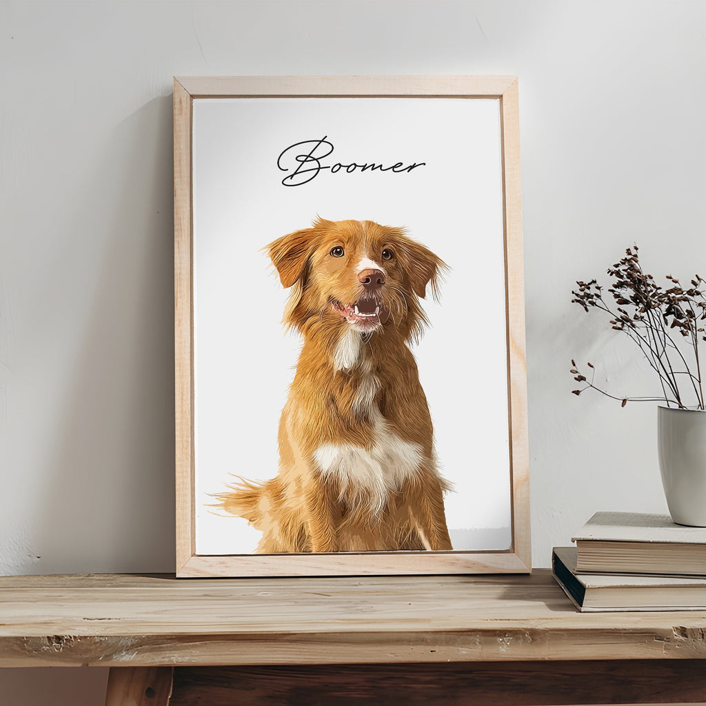 Custom Pet Memorial Portrait Watercolor Sign