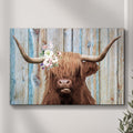 Highland Cow Rustic Painting Canvas Wall Art