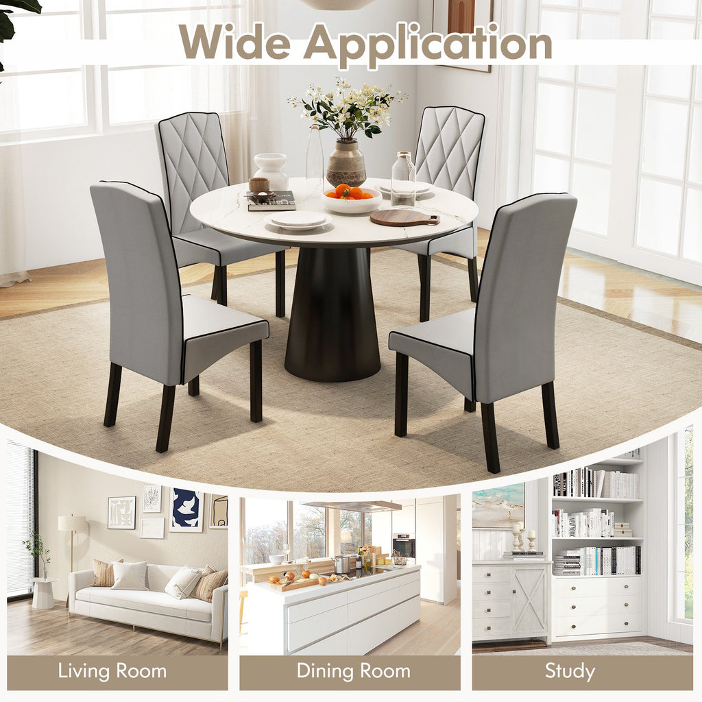Modern Dining Chair with High Backrest High-density Sponge Cushion