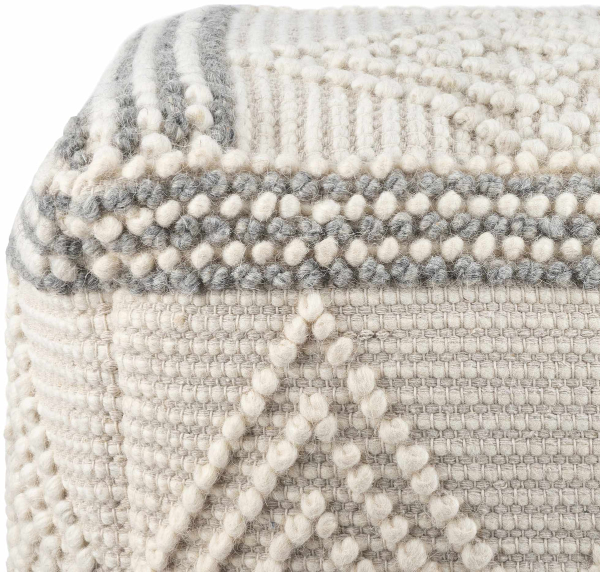 Murgon Cream W Wool Pouf