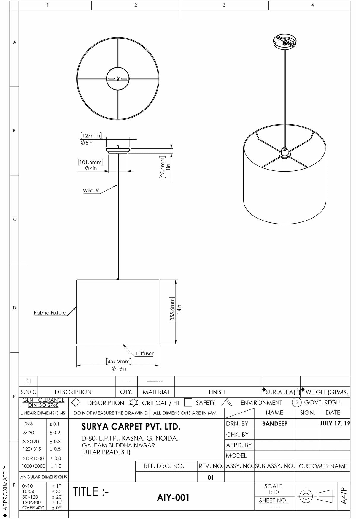 Natchitoches Ceiling Light - Clearance