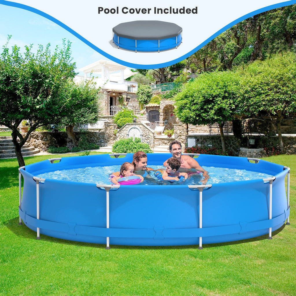Round Above Ground Swimming Pool With Pool Cover