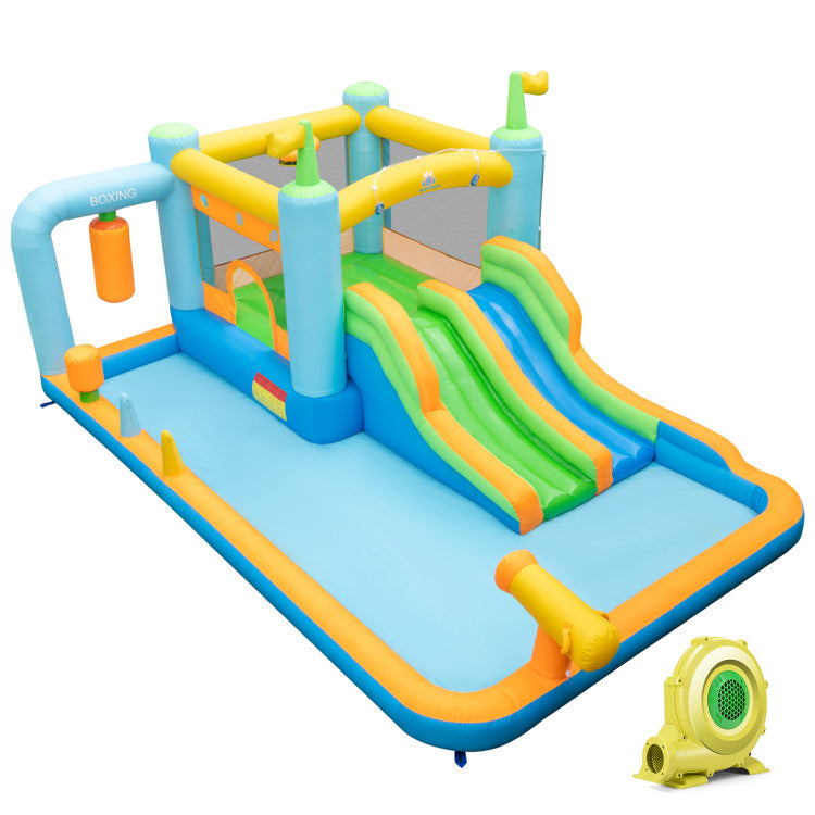 Inflatable Water Slide for Kids Aged 3-10 Years with 735W Blower