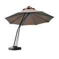 11 Feet Outdoor Cantilever Hanging Umbrella with Base and Wheels